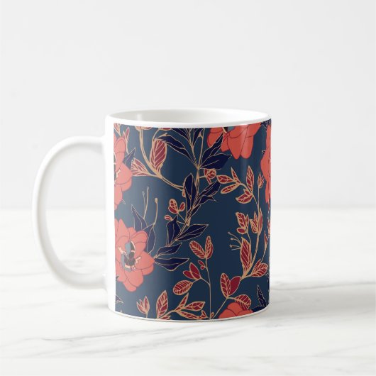 Rote Rosen Hintergrundbeleuchtung Kaffeetasse (Links)