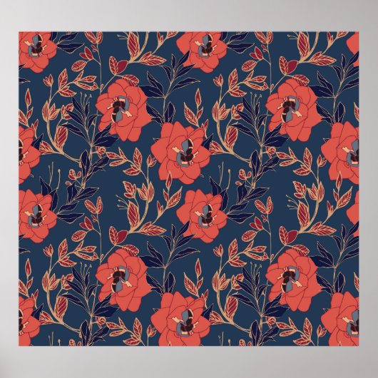 Rote Rosen Hintergrundbeleuchtung Poster (Vorne)