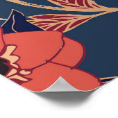 Rote Rosen Hintergrundbeleuchtung Poster (Ecke)