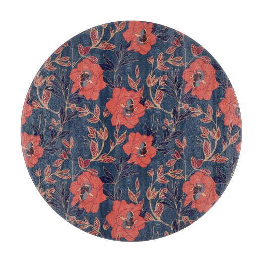 Rote Rosen Hintergrundbeleuchtung Schneidebrett (Vorderseite)