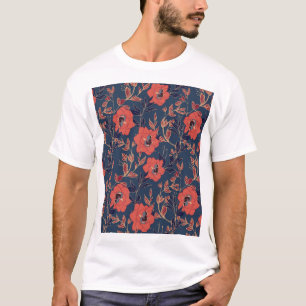 Rote Rosen Hintergrundbeleuchtung T-Shirt