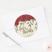 rote Rosen Hochzeit danke Ihnen für Aufkleber (Umschlag)