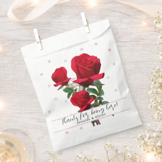 Rote Rosen Hochzeit Dankeschön für Taschen Geschenktütchen (Ausgeschnitten)