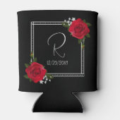 Rote Rosen Hochzeit Dosenkühler (Rückseite)