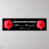 Rote Rosen Hochzeit- oder Verlobung-Banner Poster (Vorne)