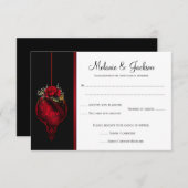 Rote Rosen Hochzeit RSVP (Vorne/Hinten)
