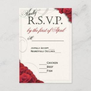 Rote Rosen Hochzeit RSVP Karte