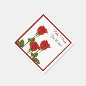 Rote Rosen (Hochzeit) Serviette (Ecke)