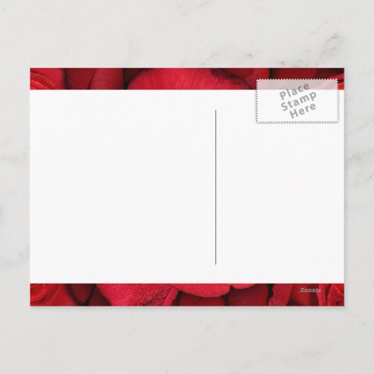 Rote Rosen - Hochzeit speichern Sie das Datum der Ankündigungspostkarte (Rückseite)