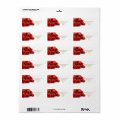 Rote Rosen Hochzeitadresse Adressaufkleber (Vorne)