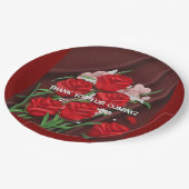 Rote Rosen Hochzeiten Teller (Schrägansicht)