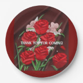 Rote Rosen Hochzeiten Teller (Vorderseite)