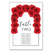 Rote Rosen Hochzeiten Tischnummer (Rückseite)
