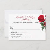 Rote Rosen Hochzeiten Website-Antwortkarten Einladung (Vorderseite)