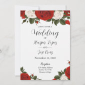 Rote Rosen Hochzeitseinladung Einladung (Vorderseite)