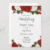 Rote Rosen Hochzeitseinladung Einladung (Vorne/Hinten)