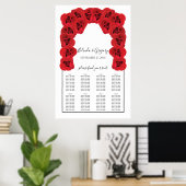 Rote Rosen Hochzeitskarte Poster (Heimbüro)