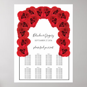 Rote Rosen Hochzeitskarte Poster