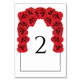 Rote Rosen Hochzeitskarte Tischnummer