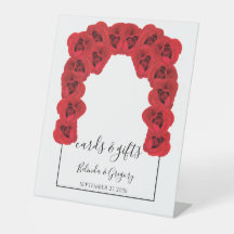 Rote Rosen Hochzeitskarten und Geschenke