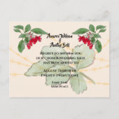 Rote Rosen Hochzeitspause Ankündigungspostkarte (Vorderseite)