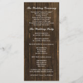 Rote Rosen-Hochzeitsprogramm für Holz Programm (Rückseite)