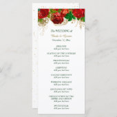 Rote Rosen-Hochzeitsprogramm Programm (Vorne/Hinten)