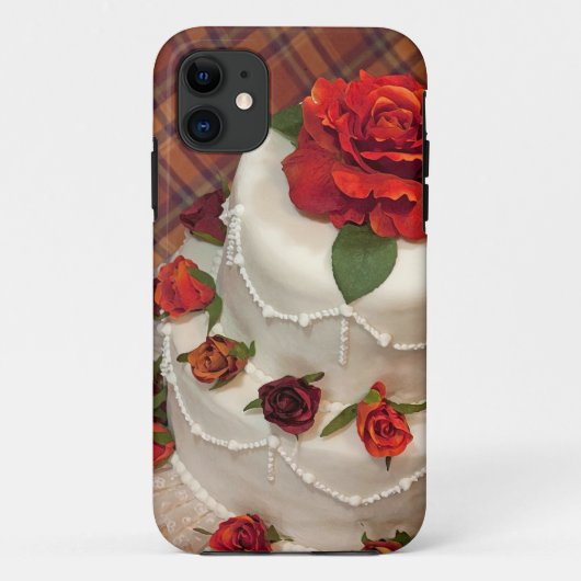 Rote Rosen Hochzeitstorte Case-Mate iPhone Hülle (Rückseite)