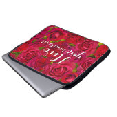 Rote Rosen Ich liebe dich Name Laptopschutzhülle (Vorne Knopf)