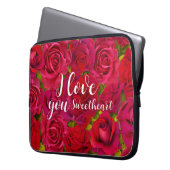 Rote Rosen Ich liebe dich Name Laptopschutzhülle (Vorderseite Links)