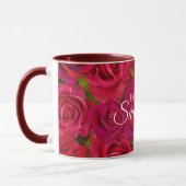 Rote Rosen Ich liebe dich Name Tasse (Links)