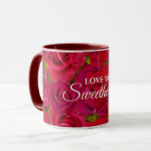 Rote Rosen Ich liebe dich Name Tasse (Vorderseite Links)