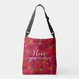 Rote Rosen Ich liebe dich Name Tragetaschen Mit Langen Trägern