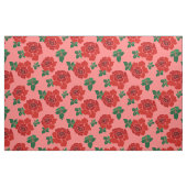 Rote Rosen Illustrierte Nahtlose Muster Stoff (Fat Quarter (45,7 x 55,9 cm))