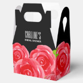 Rote Rosen im Blumengabelstil Geschenkschachtel (Geöffnet)