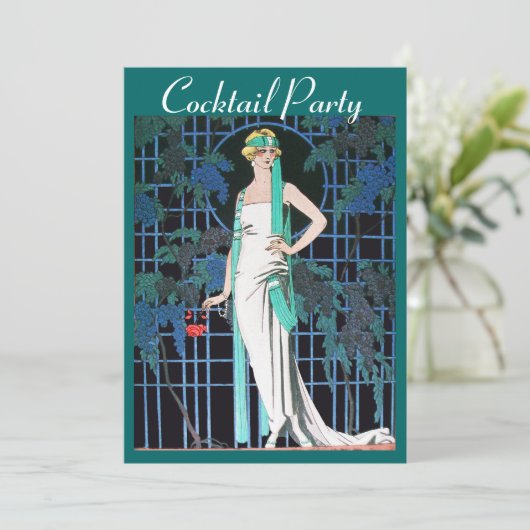 ROTE ROSEN im Cocktail-Party zum Abendessen zum Ju Einladung (Stehend Vorderseite)