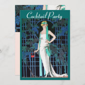 ROTE ROSEN im Cocktail-Party zum Abendessen zum Ju Einladung (Vorne/Hinten)