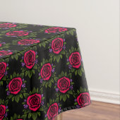 Rote Rosen im schwarzen Hintergrund Tischdecke (Beispiel)