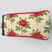 Rote Rosen im Vintage-Muster Golf Headcover (Vorderseite)