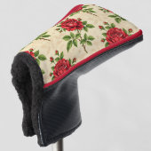 Rote Rosen im Vintage-Muster Golf Headcover (3/4 Vorderseite)