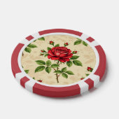 Rote Rosen im Vintage-Muster Pokerchips (Einzeln)