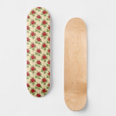 Rote Rosen im Vintage-Muster Skateboard (Vorderseite)