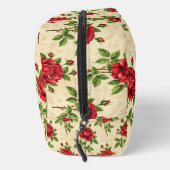 Rote Rosen im Vintage-Muster Waschbeutel (Rechts)