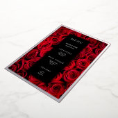 Rote Rosen Imitate Silver Black Luxury Wedding Men Folieneinladung (Gedreht)