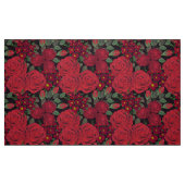 rote Rosen in Aquarellfarbe auf Schwarz, Stoff (Fat Quarter (45,7 x 55,9 cm))