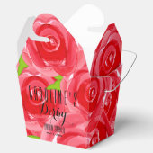 Rote Rosen in Aquarellfarben - Ausstieg Geschenkschachtel (Geöffnet)