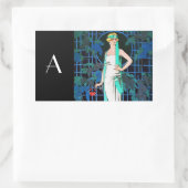 ROTE ROSEN IN DER NACHT, KUNSTSCHÖNHEIT FASHION MO RECHTECKIGER AUFKLEBER (Tasche)