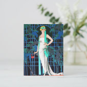 ROTE ROSEN IN DER NACHT POSTKARTE (Stehend Vorderseite)