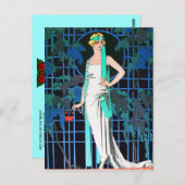 ROTE ROSEN IN DER NACHT POSTKARTE (Vorne/Hinten)