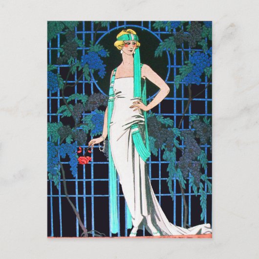 ROTE ROSEN IN DER NACHT POSTKARTE (Vorderseite)